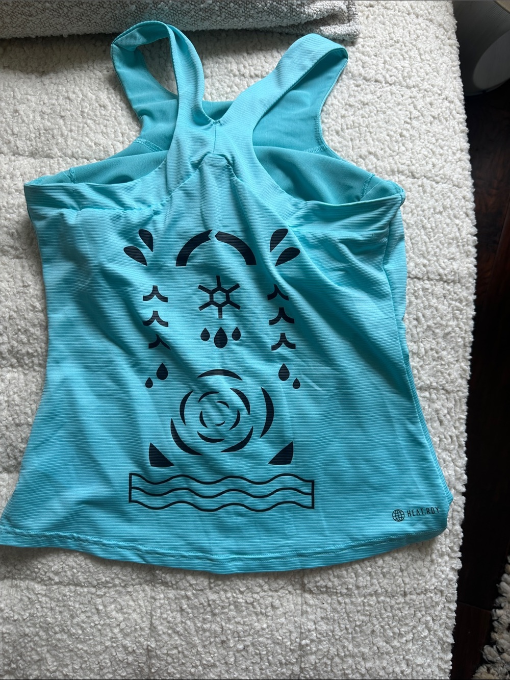 adidas Women’s Turquoise Racerback Performance Tank - Picture 2 of 3